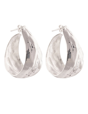 Arracada  Ovaladas Martilladas plata