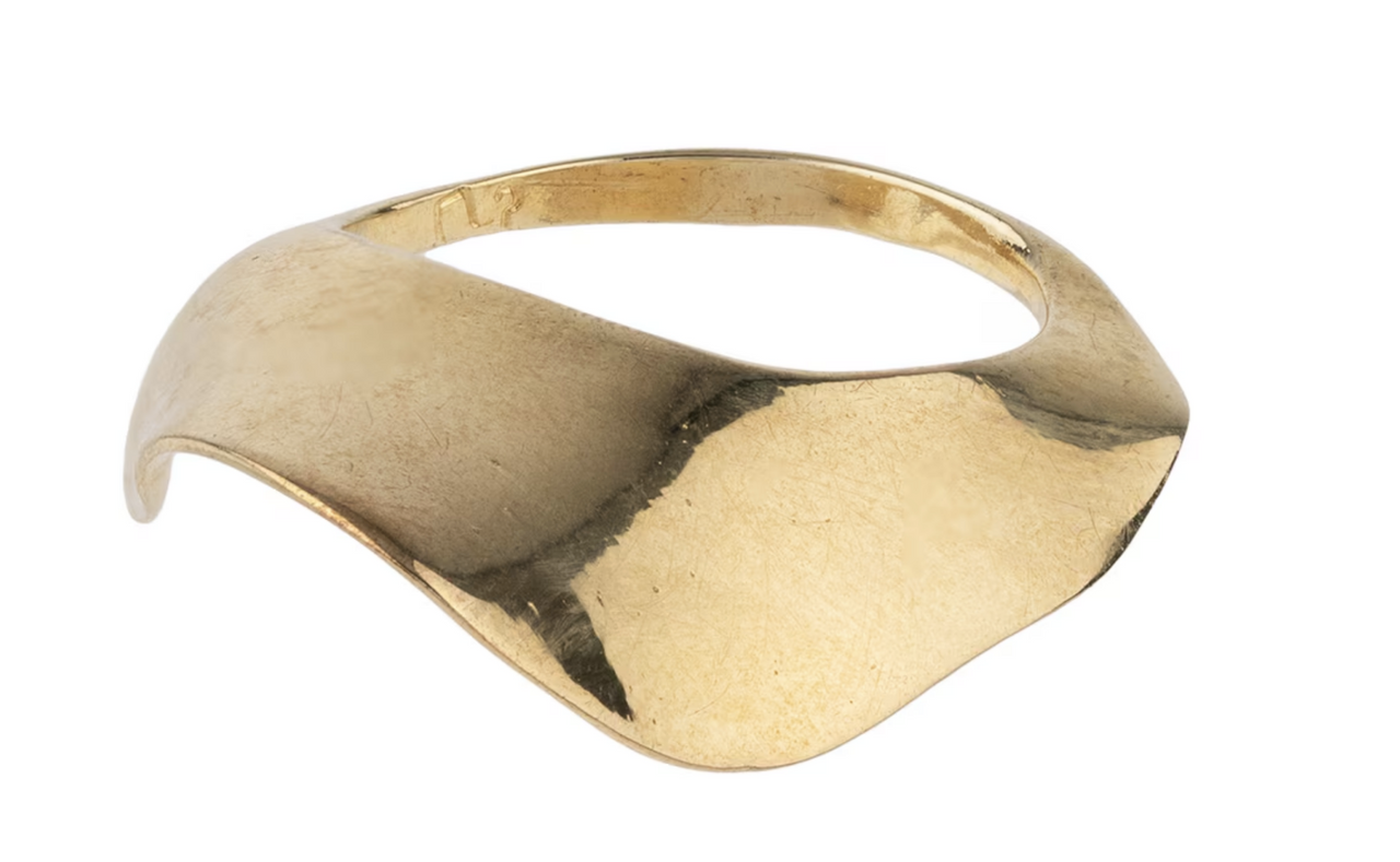 Anillo Liso Ondulado Dorado