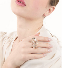 Thumbnail for Anillo Hoja de Mar Plata .925 Bitono