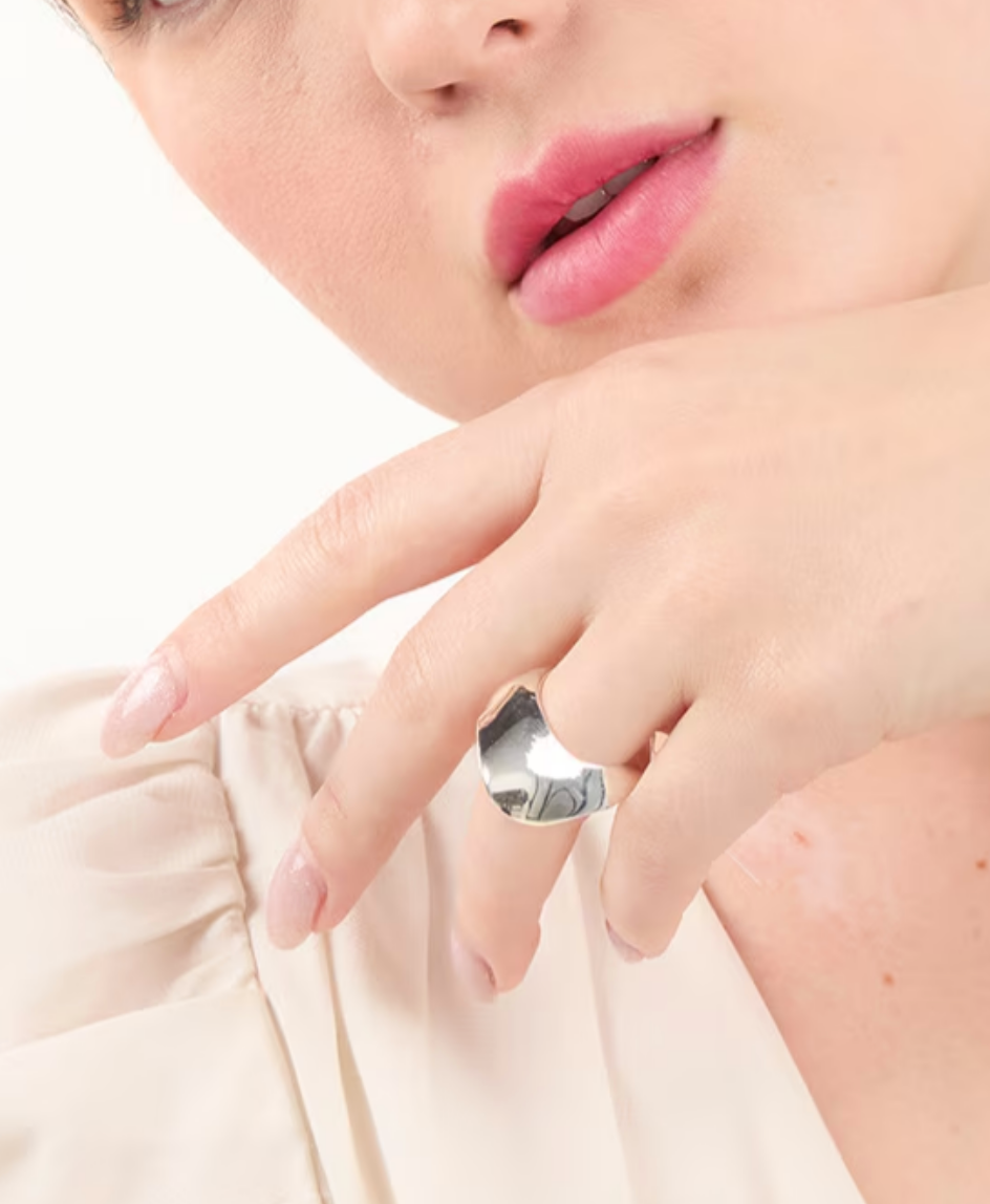 Anillo Liso Ondulado  Plata .925