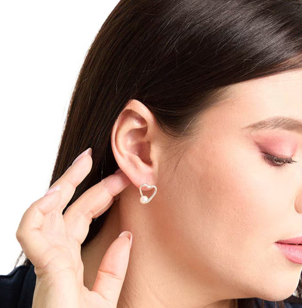 Arete corazón Perla