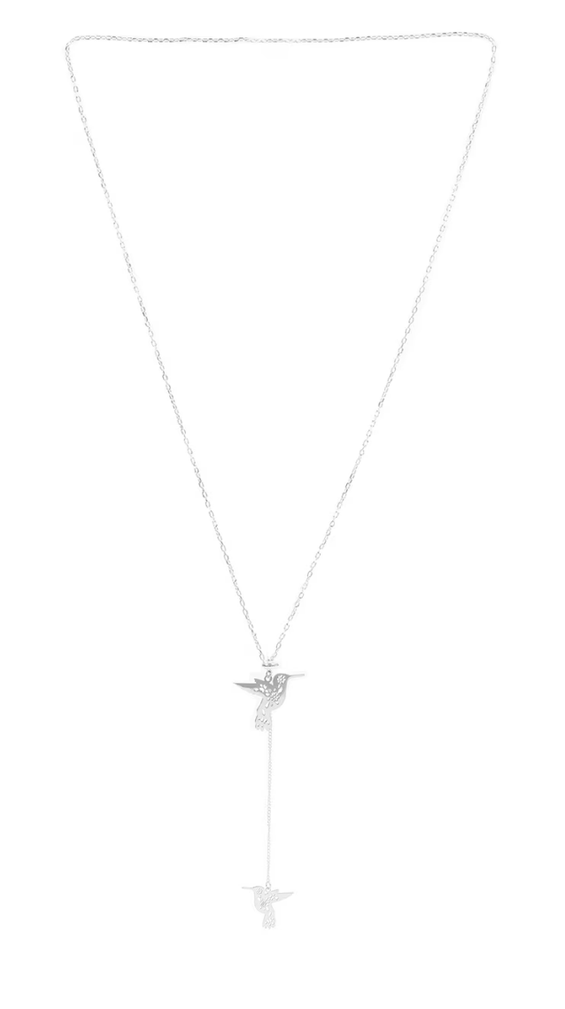 Collar Lazo Colibrí de Naturaleza Plata