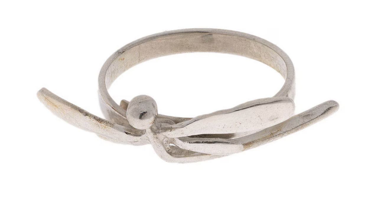 Anillo Libélula liso Plata