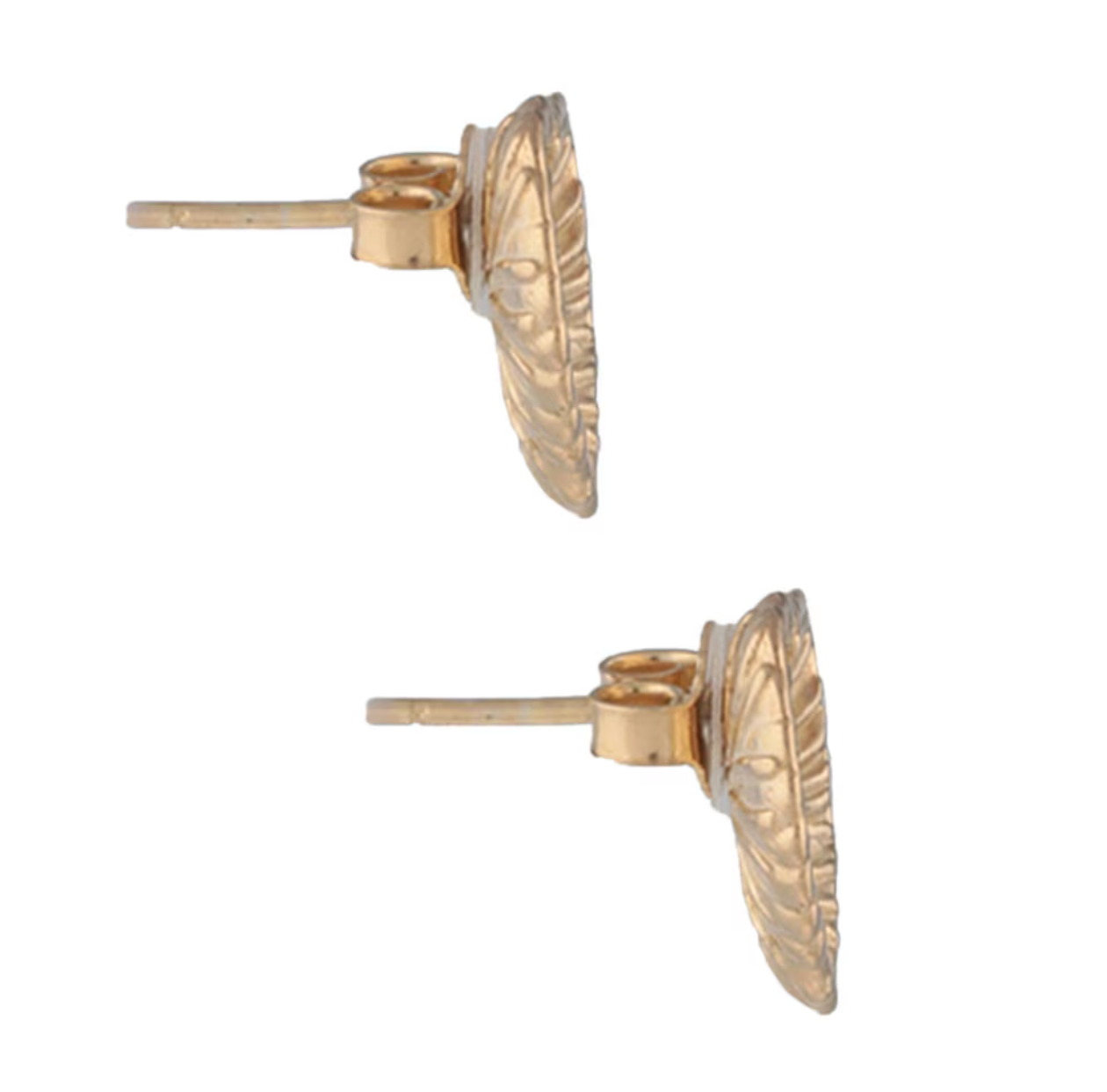 Aretes Broquel Coral Corazón Dorado