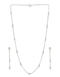 Thumbnail for Set collar y aretes esferas texturizadas de plata