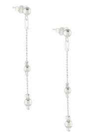 Thumbnail for Set collar y aretes esferas texturizadas de plata