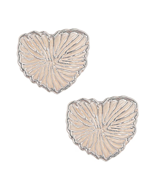 Aretes Broquel Coral Plata