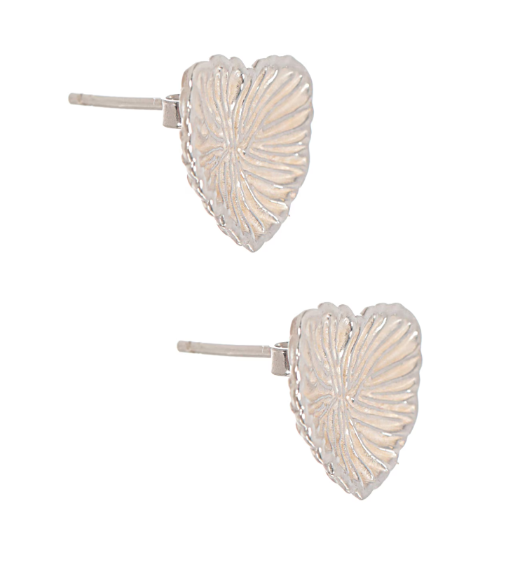 Aretes Broquel Coral Plata